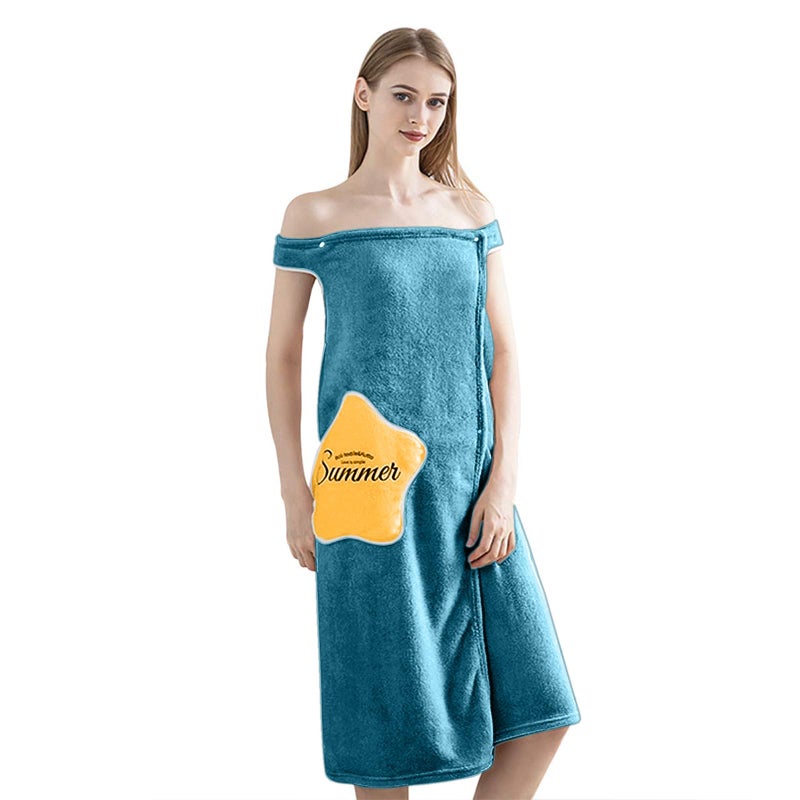 HOUSSE Wearable Spa Bath Towel for Women | Soft, Cozy Wrap with Snap Closure | 110 x 140 cm (Peacock_Yellow) - Image 1
