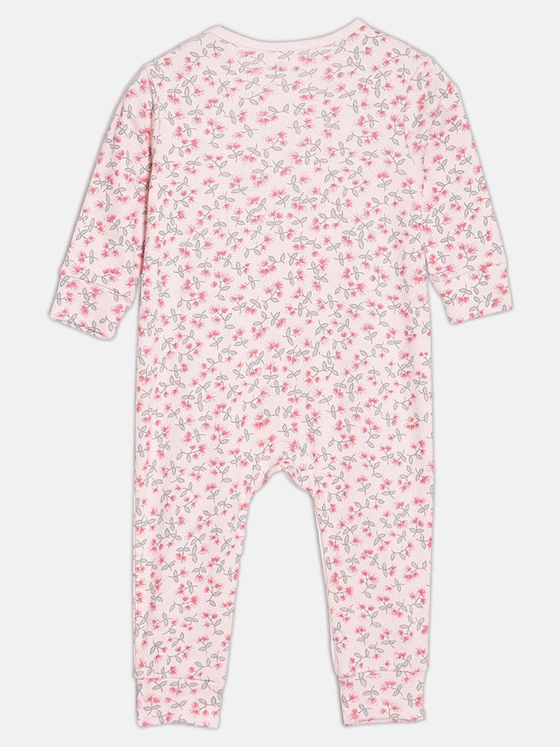 Broon Infant Girls Pink and White Printed Organic Cotton Sleepsuit Pack of 2 - Image 5