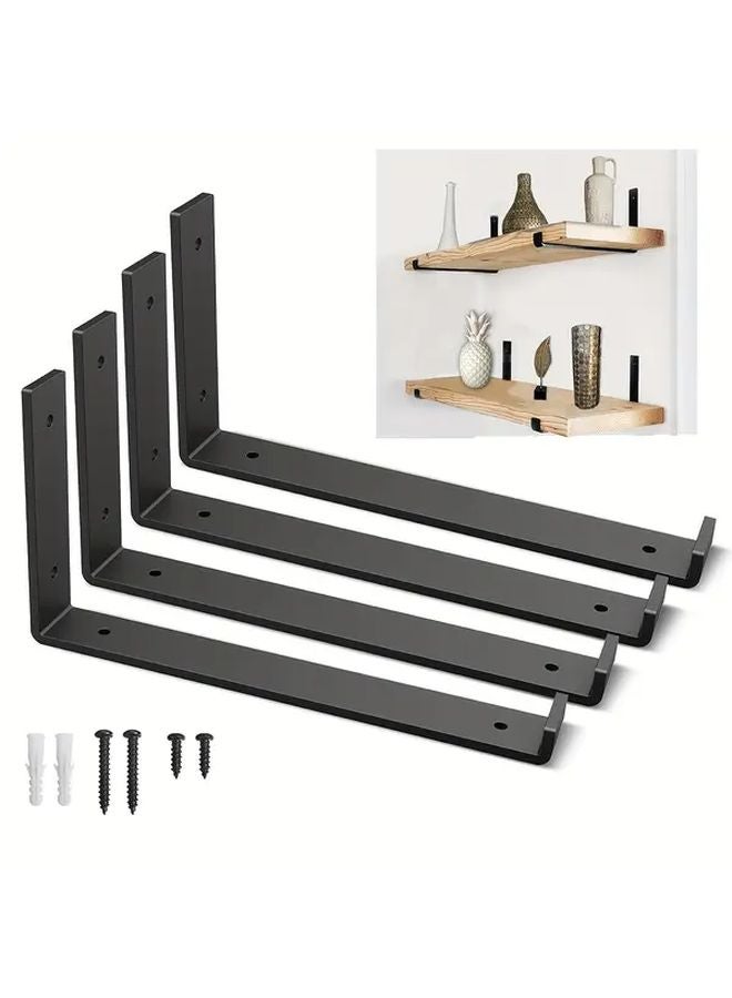 4 Pack 10 Inches DIY Floating Shelf Heavy Duty Bracket For Home Kitchen Living Room - Image 1