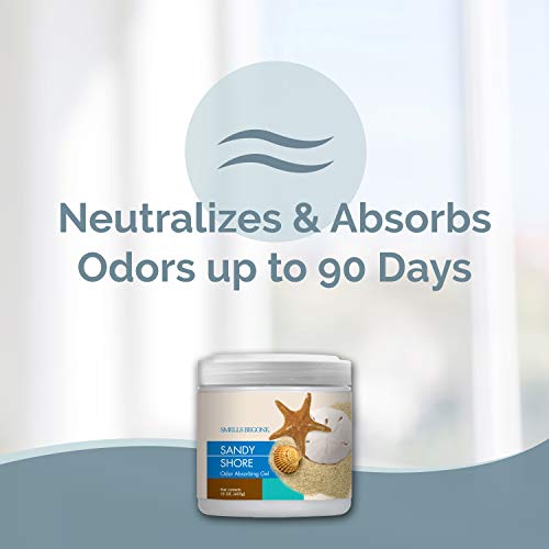 SMELLS BEGONE Air Freshener Odor Absorber Gel - 15 oz, Pack of 2 - Absorbs and Eliminates Odor in Pet Areas, Bathrooms, Cars, & Boats - Made with Essential Oils - Sandy Shore Scent - Image 2