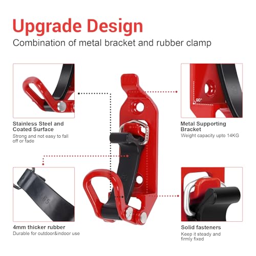 YSaekYeo 6 Pcs Shovel Mount for Roof Rack Metal Rubber Clamps Wall Mounting Brackets Quick Release Axe Holder Mount Kit Car Accessories for Roof Rack Truck Boats Military Equipment and Tools - Image 3