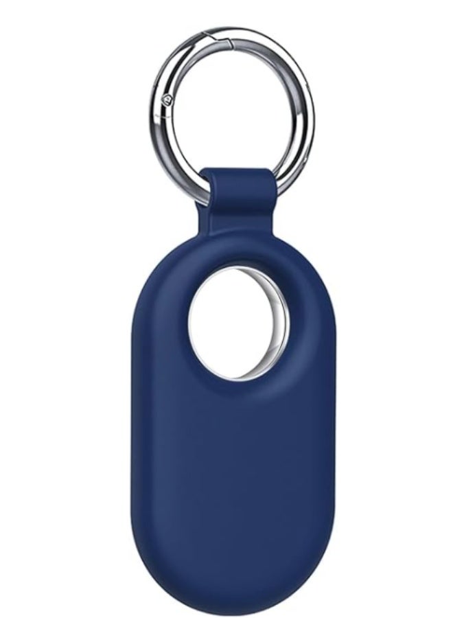 Galaxy SmartTag2 Case, Silicone-Zinc Alloy Material, Protective Cover with Silver Buckle, Compatible with Samsung Galaxy SmartTag2, 80 x 33mm, Blue - Image 1