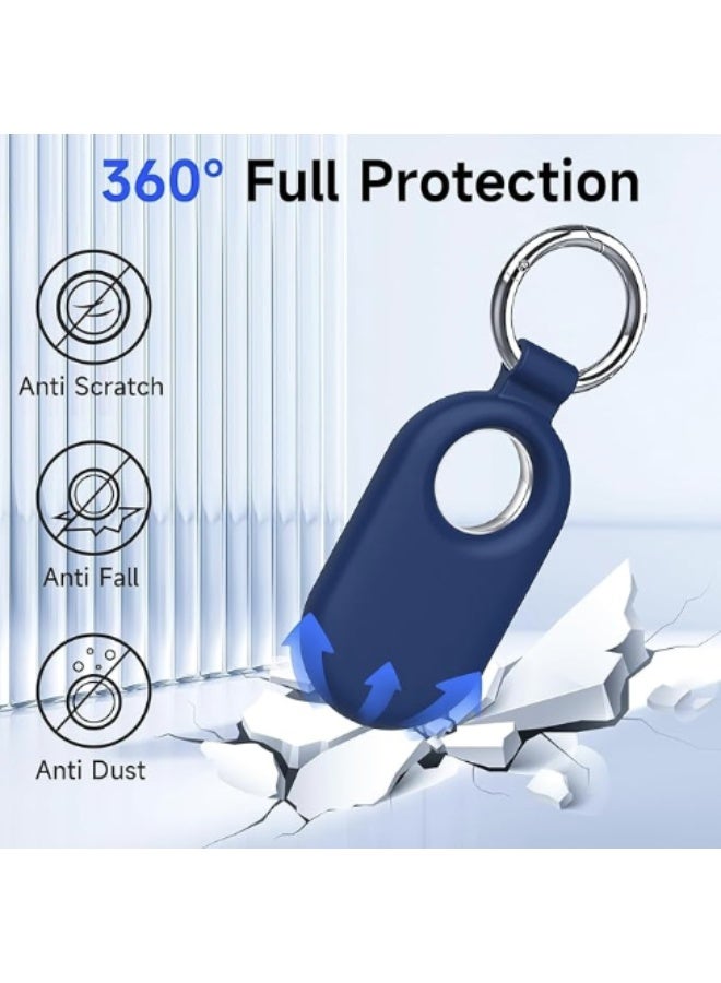 Galaxy SmartTag2 Case, Silicone-Zinc Alloy Material, Protective Cover with Silver Buckle, Compatible with Samsung Galaxy SmartTag2, 80 x 33mm, Blue - Image 2