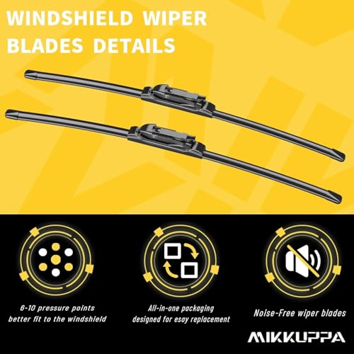 MIKKUPPA 26"+22" Front Wiper Blades, Replacement for 2011-2023 Ford Explorer All Season Windshield Wiper Blades Pinch Tab, Pack of 2 - Image 4