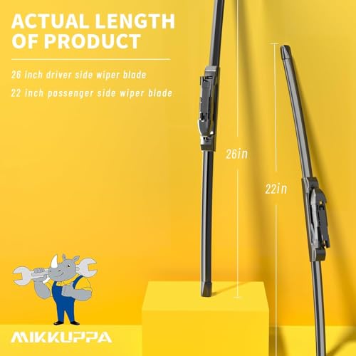 MIKKUPPA 26"+22" Front Wiper Blades, Replacement for 2011-2023 Ford Explorer All Season Windshield Wiper Blades Pinch Tab, Pack of 2 - Image 2