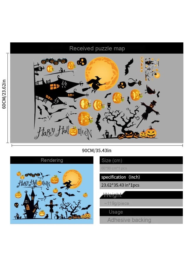 NIBEMINENT Creative Halloween Wall Decor - Pumpkin and Bat Stickers