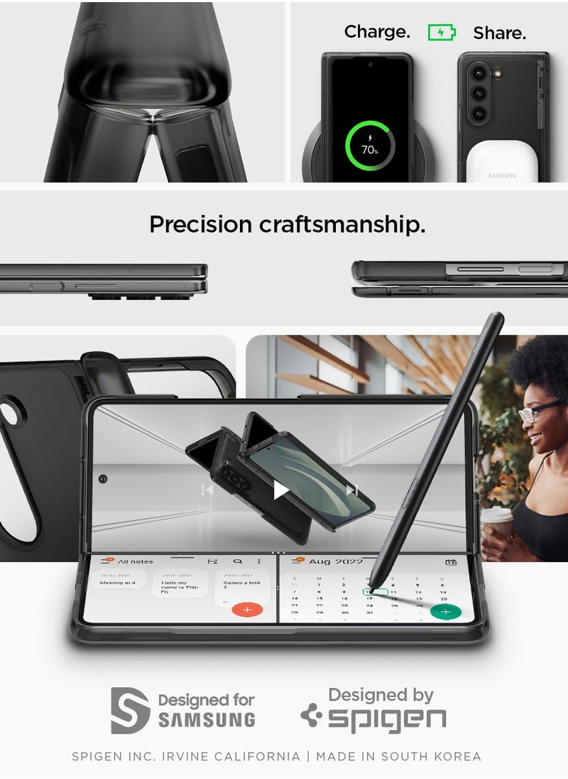 Spigen - Thin Fit Pro [Hinge Coverage] for Samsung Galaxy Z Fold 5 Case Cover (2023) - Frost Gray - Image 1