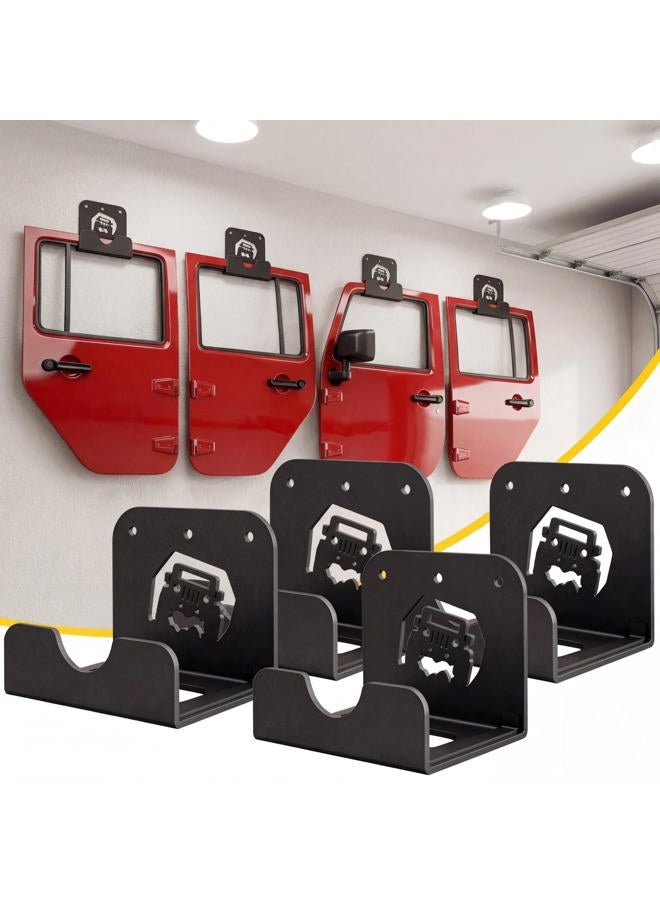 WIPHANY Detachable Door Storage Hanger with Rubber Wall Mount Heavy Duty Door Hanger Storage Holder (Hill-4) - Image 1