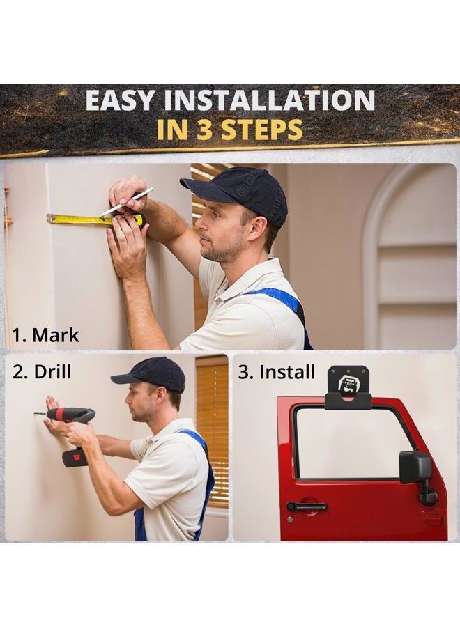 WIPHANY Detachable Door Storage Hanger with Rubber Wall Mount Heavy Duty Door Hanger Storage Holder (Hill-4) - Image 5