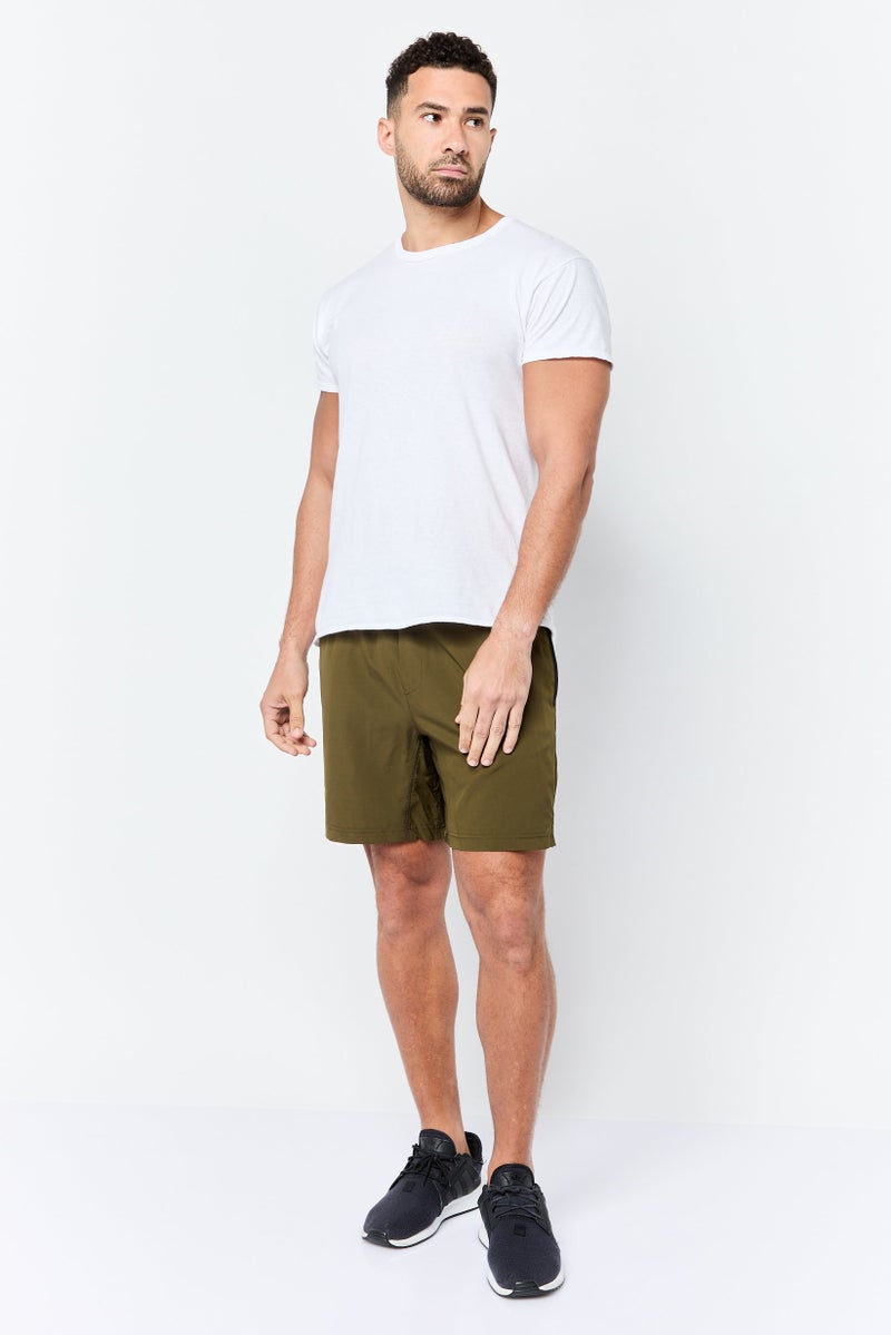 Mister Men Sportswear Fit 7 Inseam Training Shorts, Dark Olive - Image 3