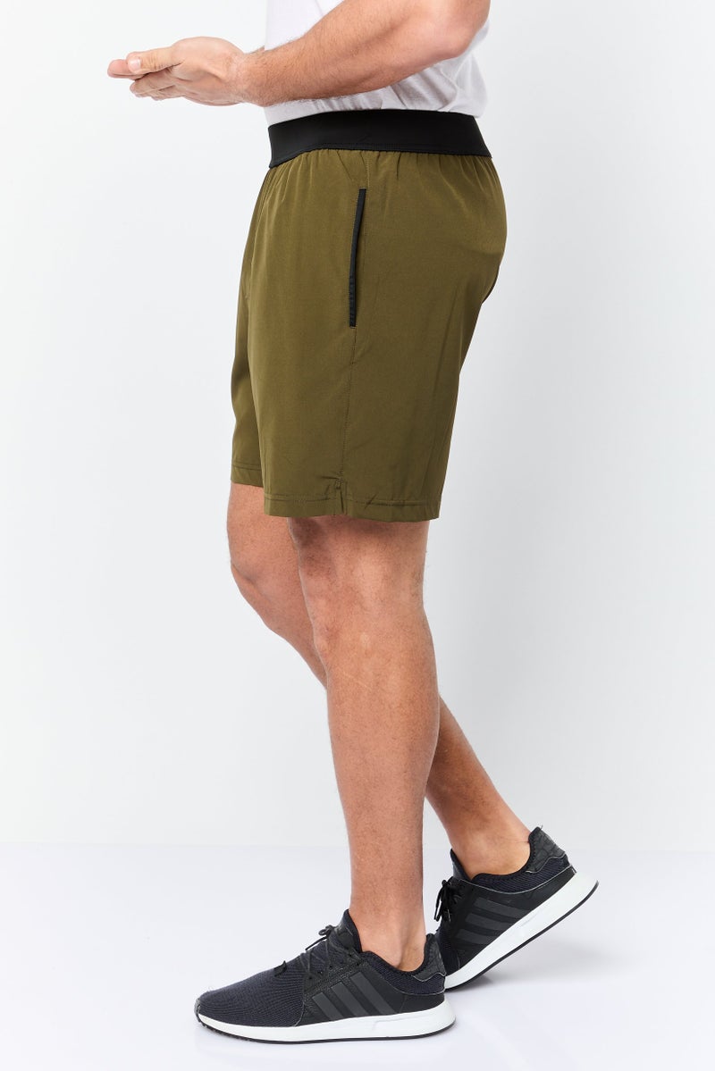 Mister Men Sportswear Fit 7 Inseam Training Shorts, Dark Olive - Image 2