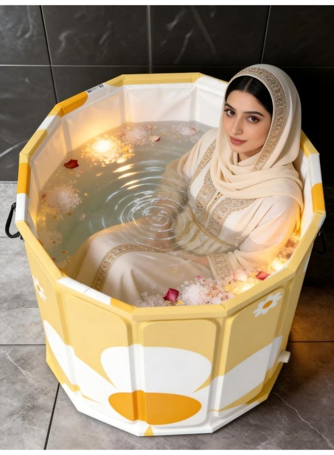 Foldable Bathtub Portable Soaking Bath Tub, Large Family Soaking Bathtub for SPA, Portable Foldable Bathtub, Efficiently Maintaining Temperature Bathtub 65 * 70 CM - Image 3