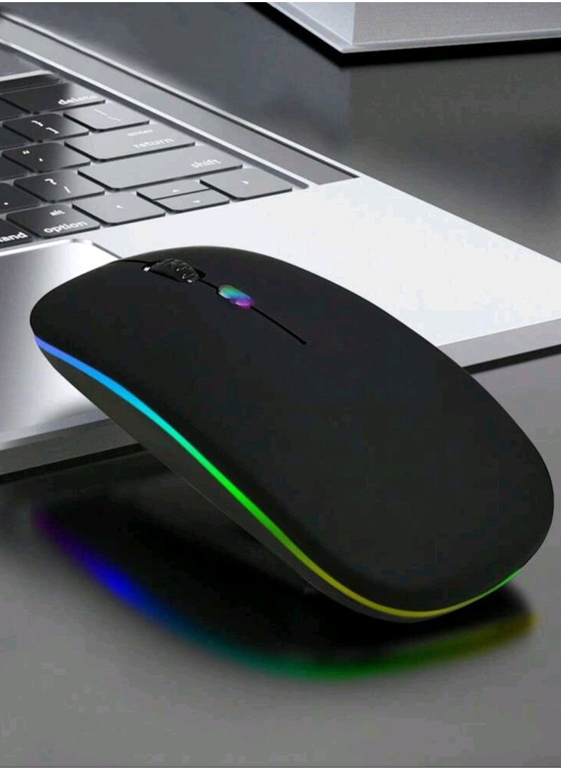 Generic - Wireless Bluetooth Mouse, LED Slim Dual Mode Bluetooth 5.1 +USB 2.4GHz Rechargeable Silent Bluetooth Wireless Mouse, Computer Mice with USB Receiver - Image 1