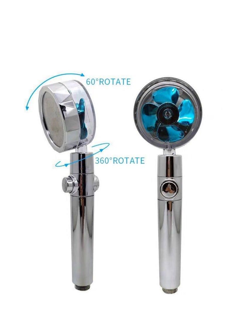 High Pressure Handheld Fan Shower Head with Filter and Pause Switch Easy to Install 360 Degree Rotating Handheld Turbo Shower Head - Image 4