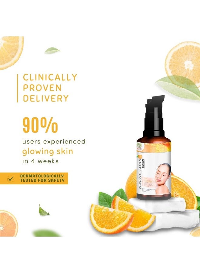 Zenius Vitamin C Face Serum fo rSkin, Dark Spots & Uneven Tone Treatment 10% Vitamin C Face Serum for Men & Women (60ml) - Image 4