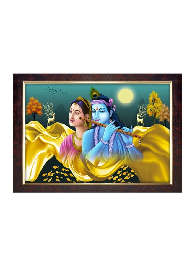 Dharvika Innovations Dharvika Innovations Radha Krishna Photo Frame Big Size Home Decoration with Sparkle Coated Lamination (14x20 Inch) - 20514 - Image 1