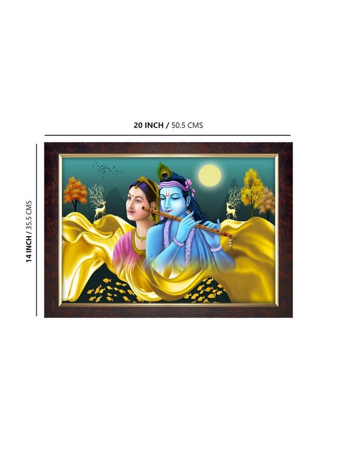 Dharvika Innovations Dharvika Innovations Radha Krishna Photo Frame Big Size Home Decoration with Sparkle Coated Lamination (14x20 Inch) - 20514 - Image 2
