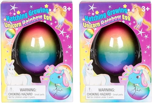 YMCtoys YMCtoy Surprise Growing Hatching Unicorn Rainbow Eggs Set of 2 - Image 1