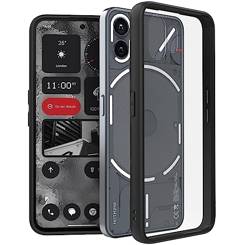 Foso Polycarbonate Crystal Clear Back Cover Case Compatible With Nothing Phone 2 (Black) - Image 1