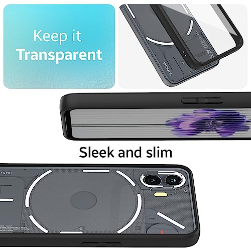 Foso Polycarbonate Crystal Clear Back Cover Case Compatible With Nothing Phone 2 (Black) - Image 3