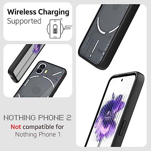 Foso Polycarbonate Crystal Clear Back Cover Case Compatible With Nothing Phone 2 (Black) - Image 2