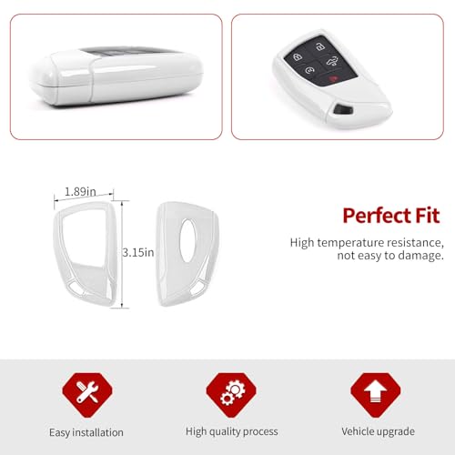Jimen for Silverado Key Cover, Key Fob Case Shell Protector Fit for Chevrolet Silverado/ Chevy Suburban/ Chevy Tahoe 2020-2024 (White) - Image 3