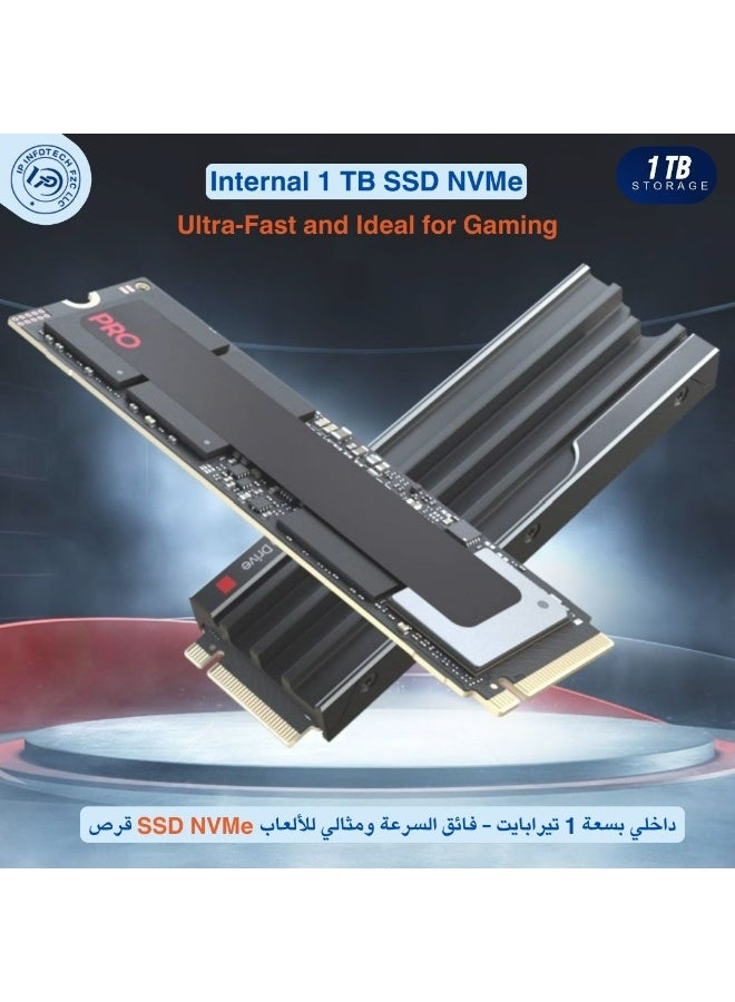 Internal 1TB SSD NVMe Pro – PCIe 3.0 Solid State Drive Interface, Ultra-Fast Read & Write – High-Performance Storage for Gaming & Productivity - Image 1