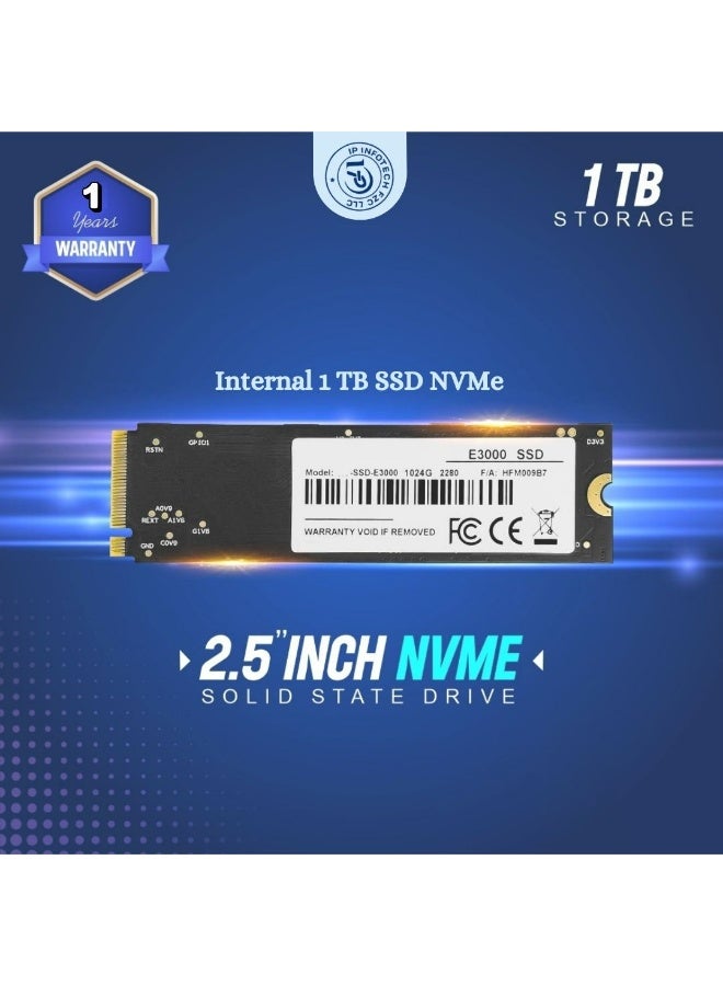 Internal 1TB SSD NVMe Pro – PCIe 3.0 Solid State Drive Interface, Ultra-Fast Read & Write – High-Performance Storage for Gaming & Productivity - Image 2