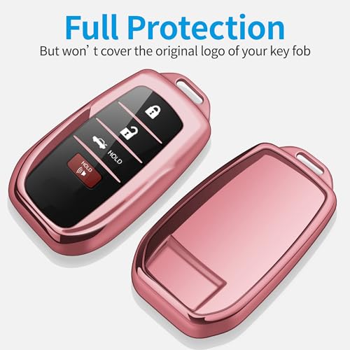 Tukellen for Toyota Key fob Cover Soft Key Shell Case for 2025 Camry 2019-2025 Land Cruiser,2021-2025 Sienna Venza Hilux Fortuner 2023-2025 Highlander Tundra Corolla bZ4X Prius 4/5/6 Buttons-Pink - Image 3