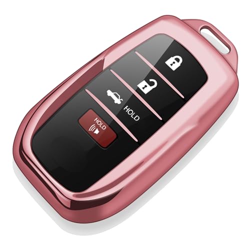 Tukellen for Toyota Key fob Cover Soft Key Shell Case for 2025 Camry 2019-2025 Land Cruiser,2021-2025 Sienna Venza Hilux Fortuner 2023-2025 Highlander Tundra Corolla bZ4X Prius 4/5/6 Buttons-Pink - Image 1