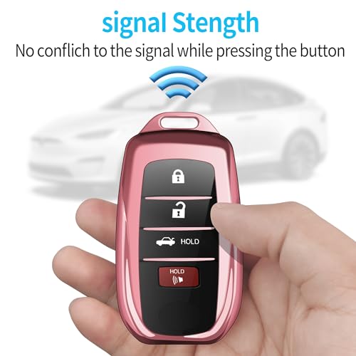 Tukellen for Toyota Key fob Cover Soft Key Shell Case for 2025 Camry 2019-2025 Land Cruiser,2021-2025 Sienna Venza Hilux Fortuner 2023-2025 Highlander Tundra Corolla bZ4X Prius 4/5/6 Buttons-Pink - Image 5