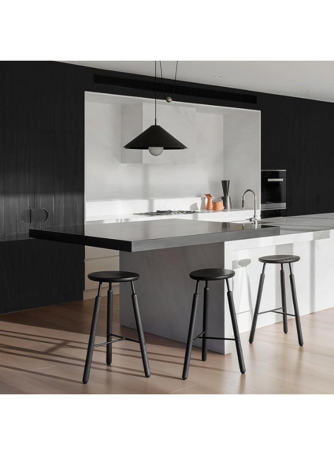 ورق اتصال خشبي أسود سميك للغاية، ورق حائط ذاتي اللصق قابل للتقشير واللصق، ورق اتصال سميك للجدران وأثاث المطبخ وأسطح العمل والخزائن والأدراج، فينيل مزخرف مقاوم للماء، 15.7 بوصة × 118.1 بوصة - Image 5