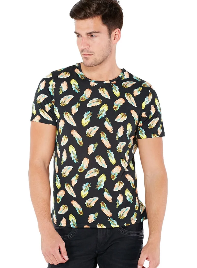Another Influence Aop Feather Print T-Shirt