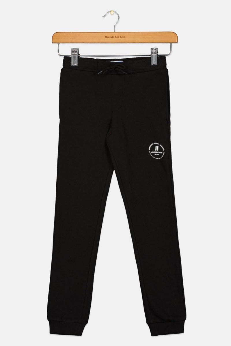 JACK & JONES Kids Boy Brand Logo Sweatpants, Black - Image 2