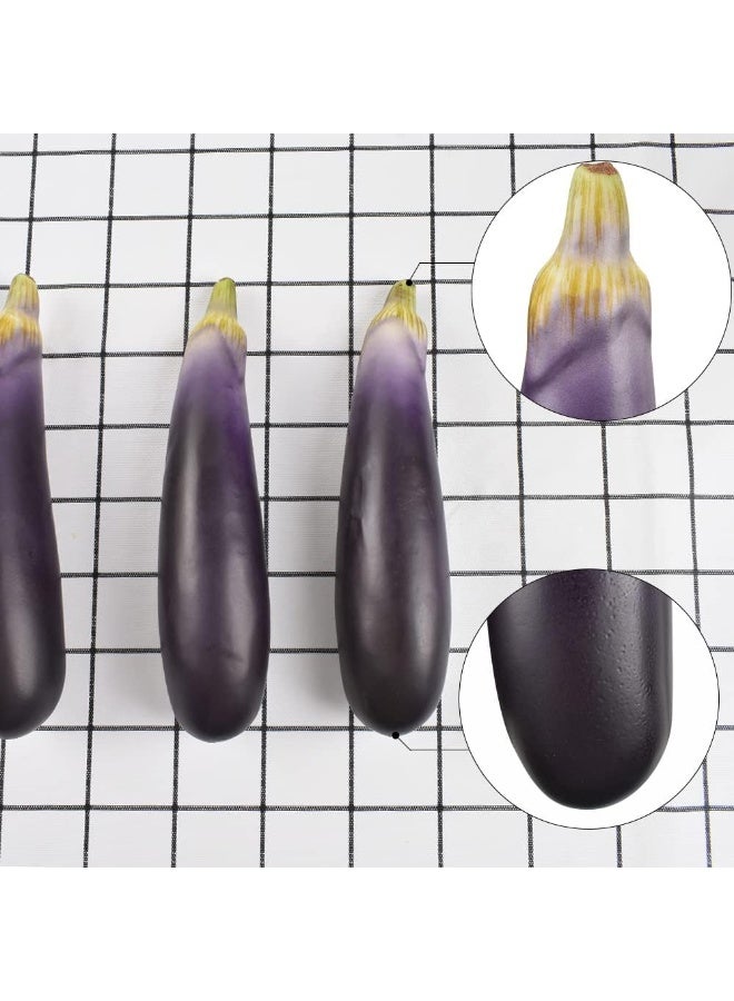 YelaJoy Simulation Artificial Purple Eggplants, Artificial Eggplant Display Props, Lifelike Realistic Fake Food Eggplants, Simulation Fake Vegetable, Shop Supermarket Desk Ornament Food Model (3 Pcs) - Image 3