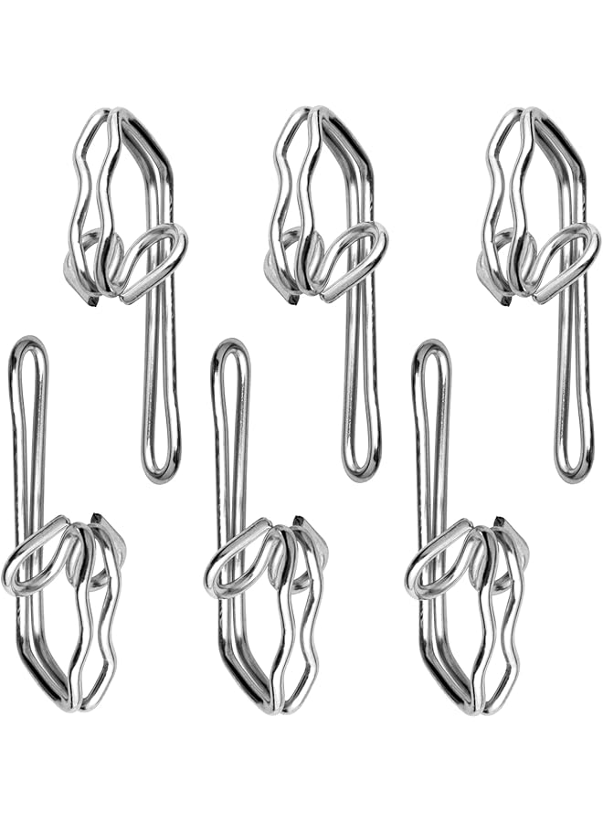 The Bros Curtain Hooks Metal Curtain Header Tape Drapery Hooks for curtains 2.9x1.2cm (100 Pack silver)… - Image 1