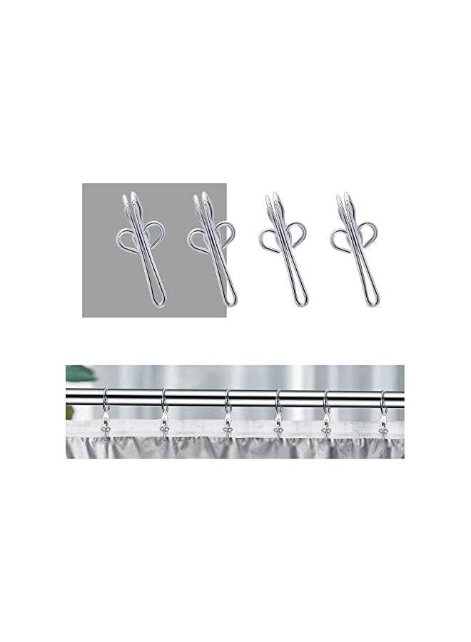The Bros Curtain Hooks Metal Curtain Header Tape Drapery Hooks for curtains 2.9x1.2cm (100 Pack silver)… - Image 5