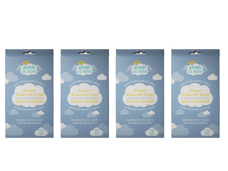 Greenbrier Angel of Mine Diaper Disposal Sacks Bags Scented to Neutralized Odors 75 Count Per Box Four Boxes - Image 1