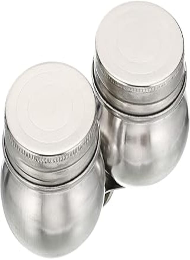 PATIKIL 4" x 2" Palette Cups, Paint Pot Container Cup with Lid and Clip Double Dippers Stainless Steel for Oil Painting, Silver