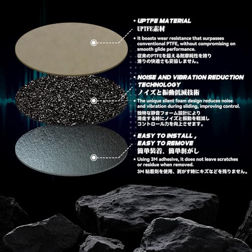 TALONGAMES 48 Dot Mouse Feet Skates Universal for Glass Mousepads, 6mm, High Durability, Lasting Performance, Low Noise,Curved Edge, Speed & Control (磐 Series, Khaki) - Image 5