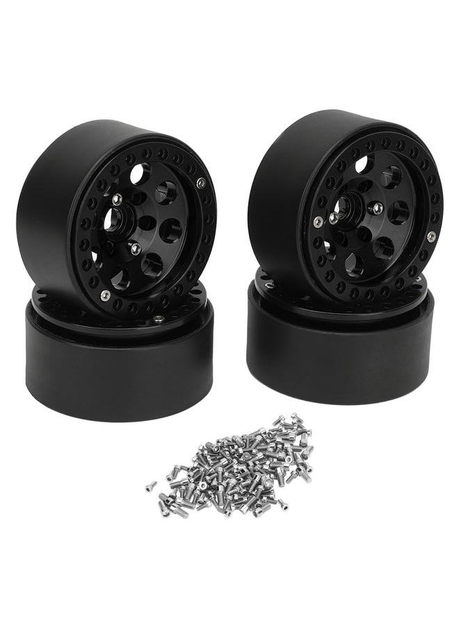 Thoraya - 4Pcs RC Wheel Rim 1.9 Inch Aluminum Alloy Stable RC Car Wheel Hub for Axial SCX10 II III Black - Image 1