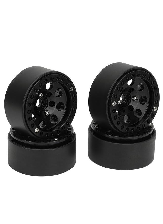 Thoraya - 4Pcs RC Wheel Rim 1.9 Inch Aluminum Alloy Stable RC Car Wheel Hub for Axial SCX10 II III Black - Image 1