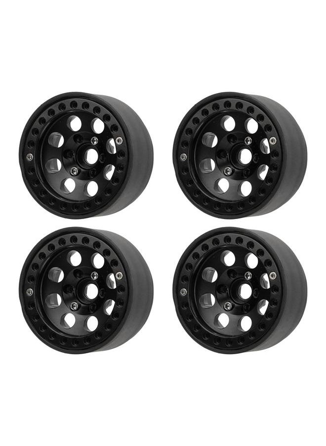 Thoraya - 4Pcs RC Wheel Rim 1.9 Inch Aluminum Alloy Stable RC Car Wheel Hub for Axial SCX10 II III Black - Image 1