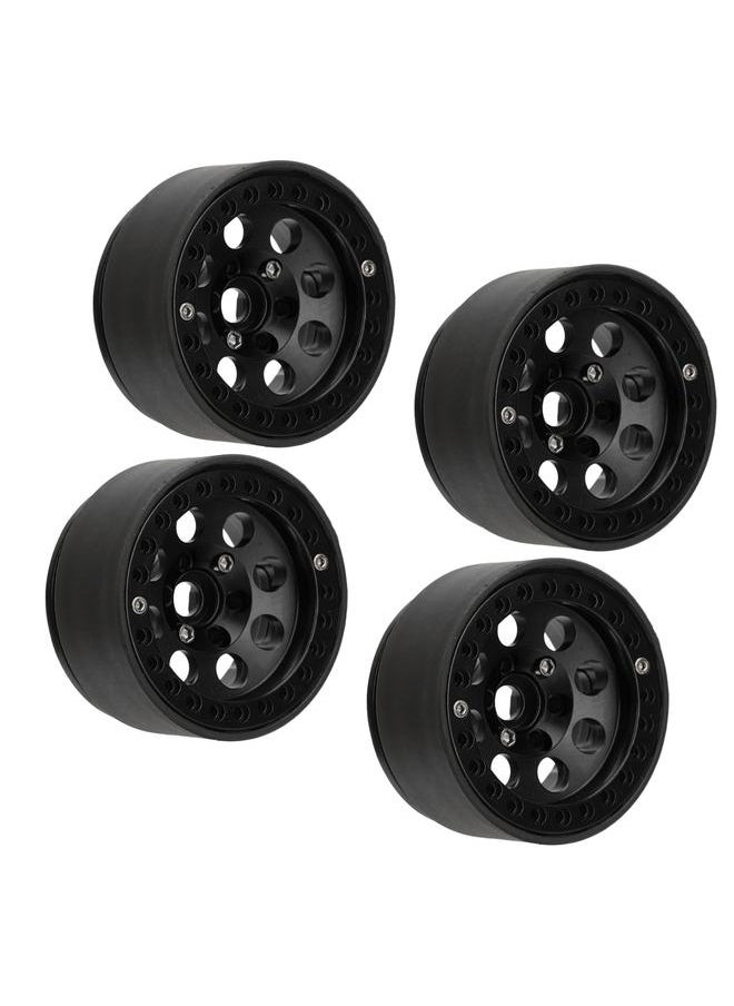 Thoraya - 4Pcs RC Wheel Rim 1.9 Inch Aluminum Alloy Stable RC Car Wheel Hub for Axial SCX10 II III Black - Image 1