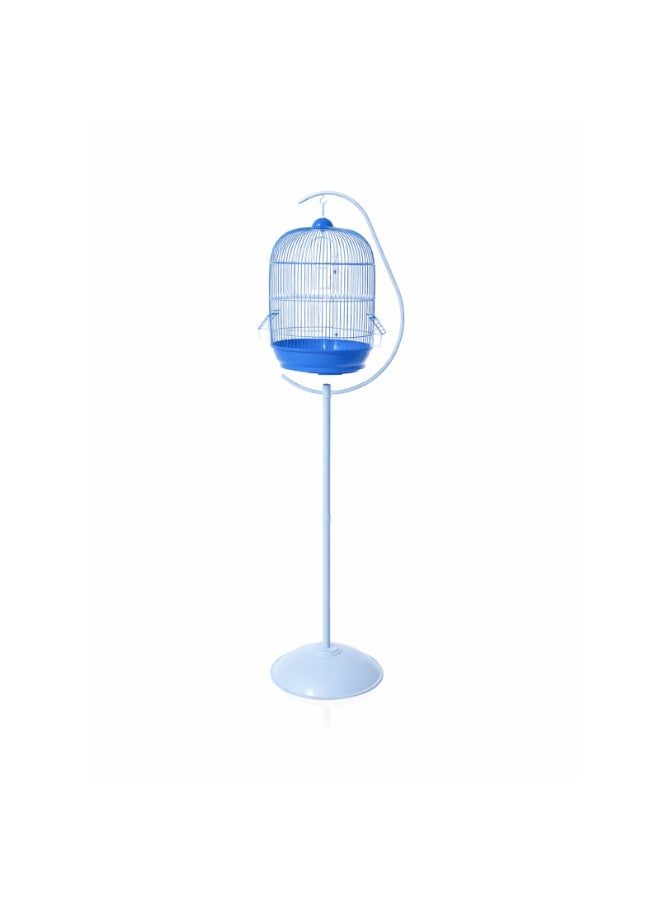 Dayang A309 Bird Cage with PED9930 Crescent Curved Stand Combo - Blue & White - Image 1
