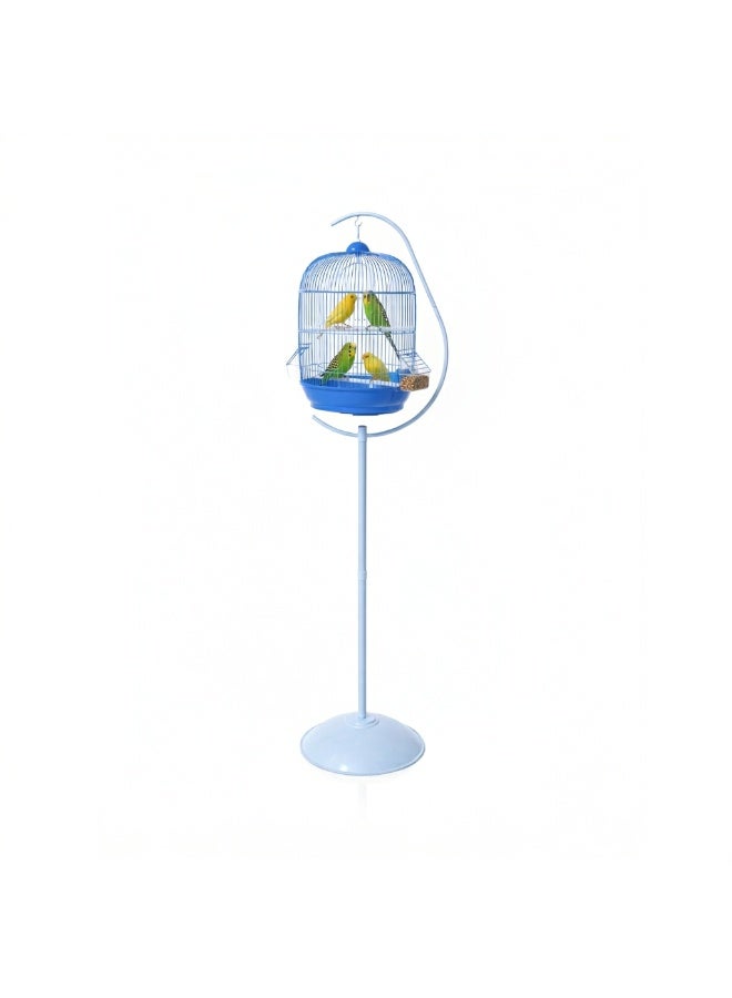 Dayang A309 Bird Cage with PED9930 Crescent Curved Stand Combo - Blue & White - Image 3