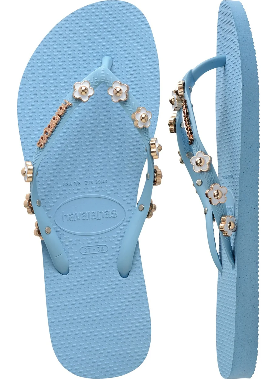 havaianas Blue Women's Beach Slippers Slippers Slim