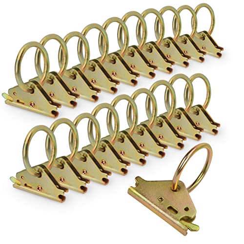 Eapele 20pcs Steel E-Track O Ring Tie-Down Anchors, Secure Cargo in Enclosed/Flatbed Trailers, Trucks, Load Limit of 1500lb - Image 1