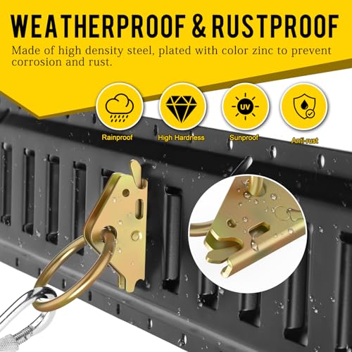 Eapele 20pcs Steel E-Track O Ring Tie-Down Anchors, Secure Cargo in Enclosed/Flatbed Trailers, Trucks, Load Limit of 1500lb - Image 4