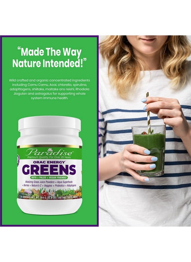 Paradise Herbs - Orac Energy Greens Powder Extract Antioxidants Probiotics & Vitamin C Gluten Free Non Gmo 60 Servings - Image 1